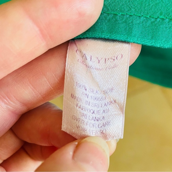 Calypso St. Barth Green Silk Tunic Dress - Picture 8 of 14